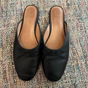 Madewell black leather ballet slides